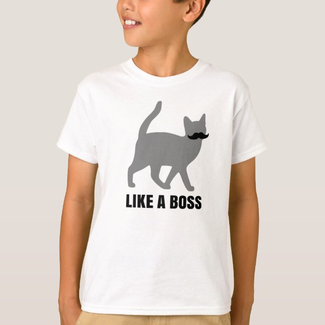 T-shirt Le chat de hippie aiment un patron (Devant)