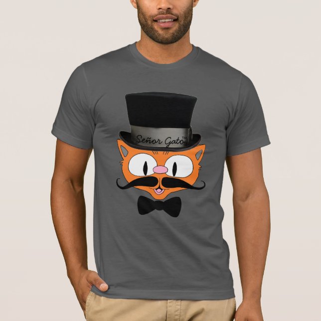T-shirt Le Chat De Mustache De Señor Gato™ Avec Le Chapeau (Devant)