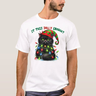 T-shirt Le Chat De Noël Est Ce Jolly Assez Drôle