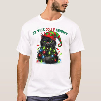 T-shirt Le Chat De Noël Est Ce Jolly Assez Drôle