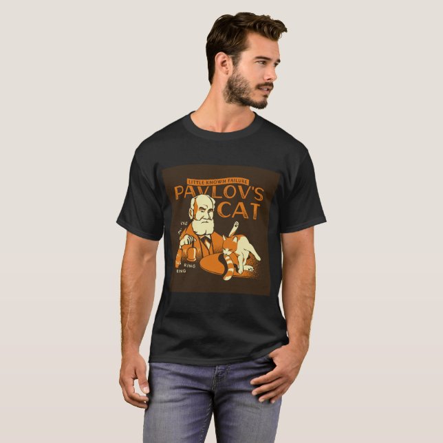 T-shirt Le "chat de Pavlov" peu tee - shirt connu d'échec (Devant entier)