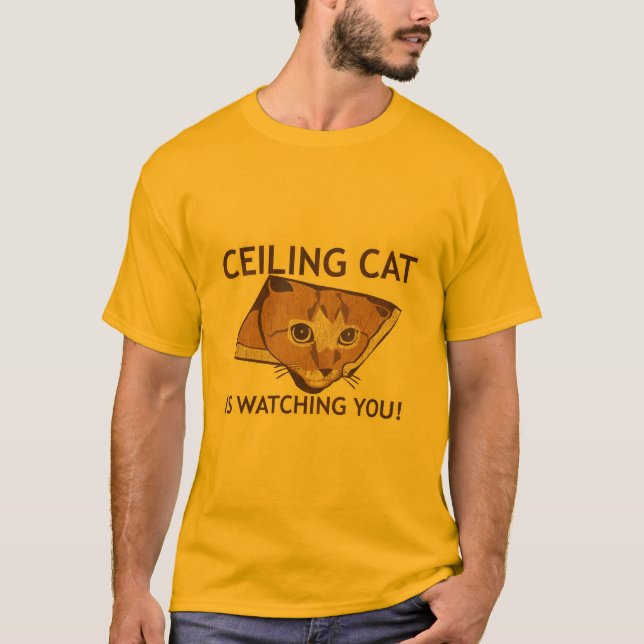 T-shirt Le chat de plafond vous observe ! (Devant)
