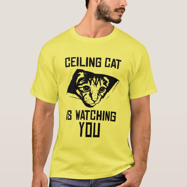 T-shirt Le chat de plafond vous observe ! (Devant)