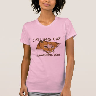 T-shirt Le chat de plafond vous observe ! - Customisé
