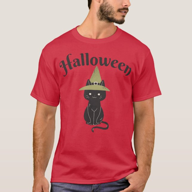 T-shirt Le chat d'Halloween (Devant)