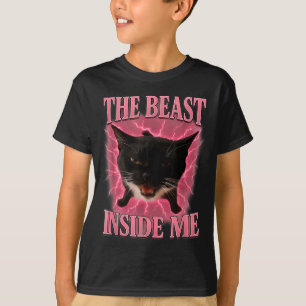 T-shirt Le Chat Drôle En Moi Mème Humour Hommes Femmes Enf
