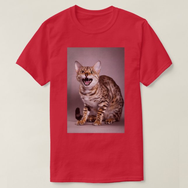 T-shirt Le chat du Bengale meunier rousse (Design devant)