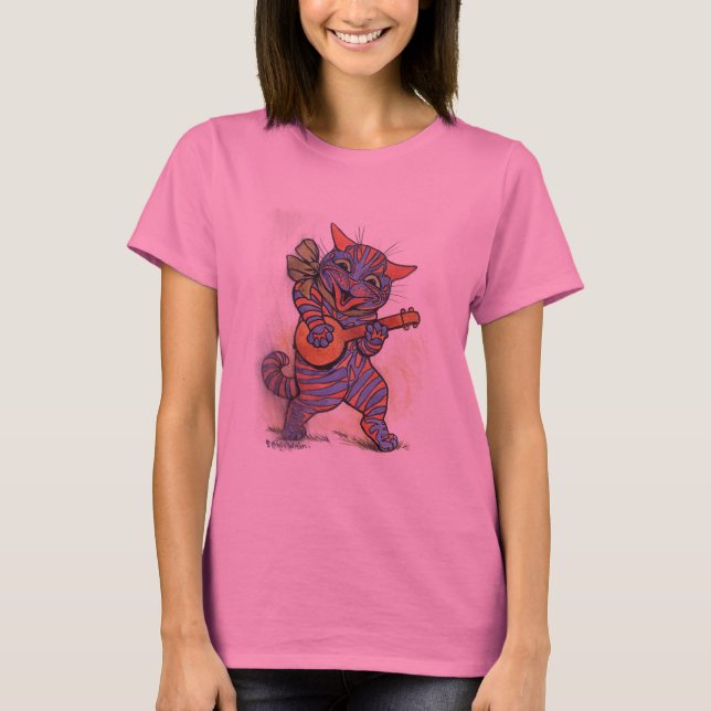 T-shirt Le chat joue le banjo (Devant)