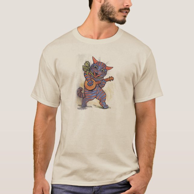 T-shirt Le chat joue le banjo (Devant)