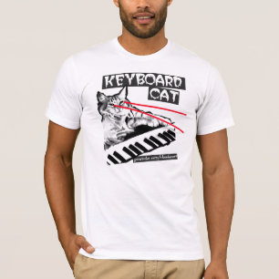 T-shirt Le chat Lazer de clavier observe la chemise !