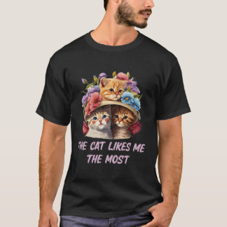 T-shirt Le Chat M'Aime Le Plus Chat Maman Chat Papa Humour