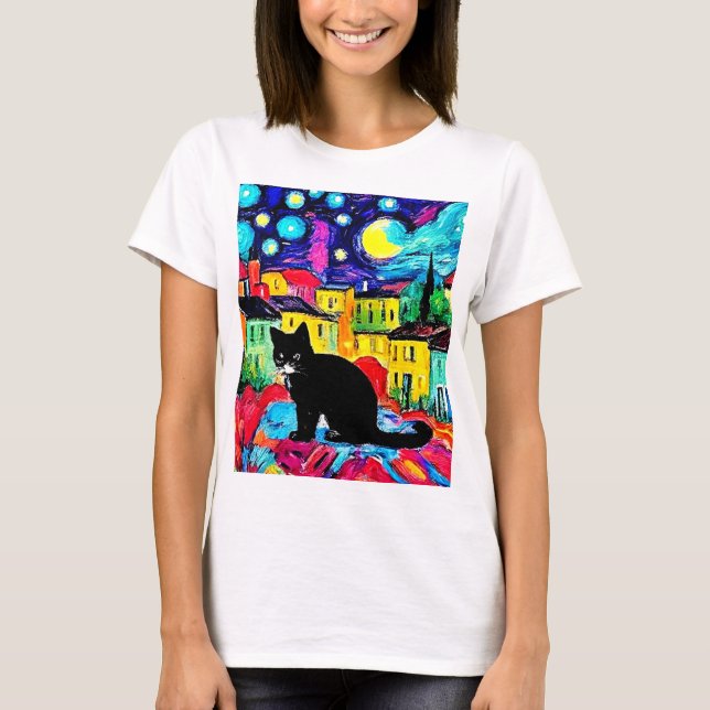 T-shirt Le chat noir 3 (Devant)