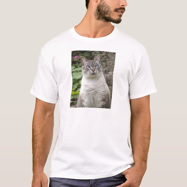T-shirt Le chat observé par croix (Devant)