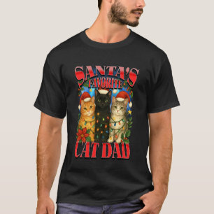 T-shirt Le chat préféré du père Noël de papa Noël drôle de