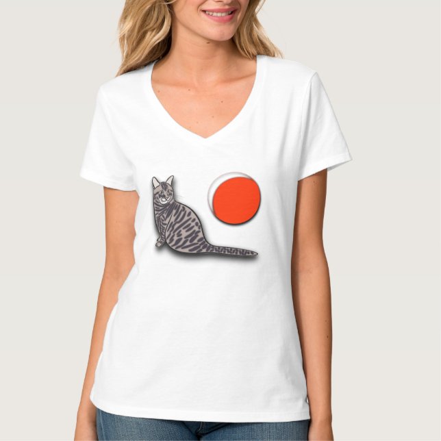 T-shirt Le chat rencontre la Pleine lune (Devant)