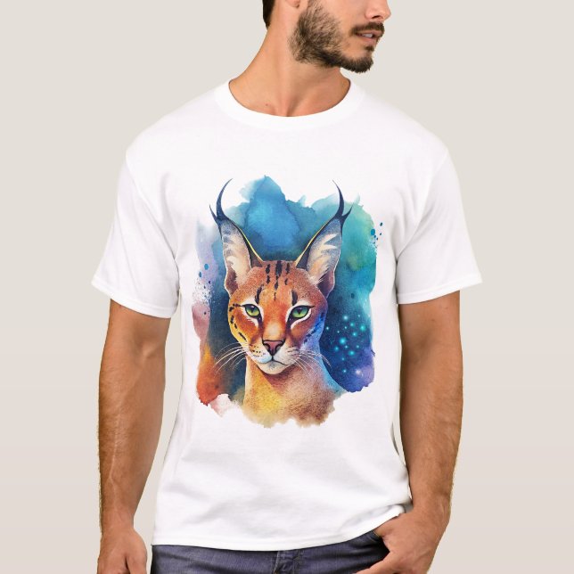 T-shirt Le Chat Serval Coloré Splash (Devant)