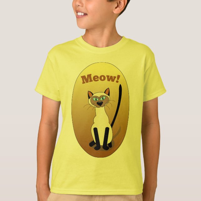 T-shirt Le chat siamois badine la chemise (Devant)