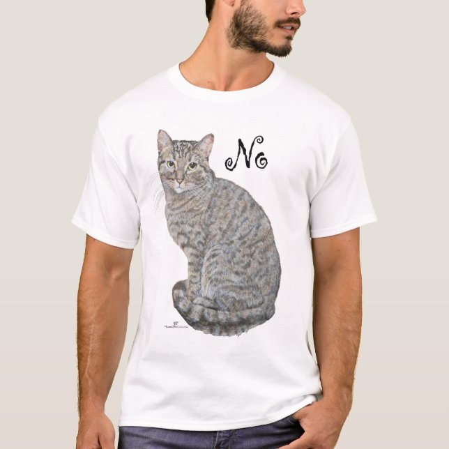 T-shirt Le chat tigré n'est pas ouvert (Devant)