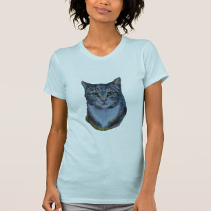 T-shirt Le chat tigré regardent fixement vers le bas… M