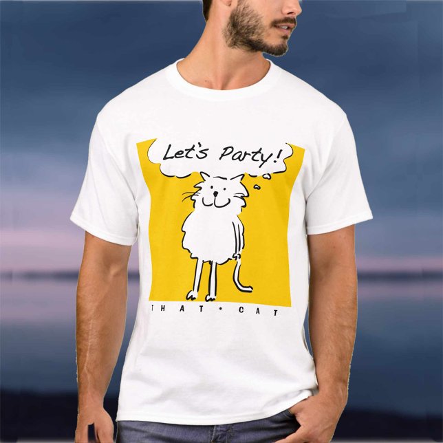 T-shirt Le chat veut faire la fête ! (Créateur téléchargé)