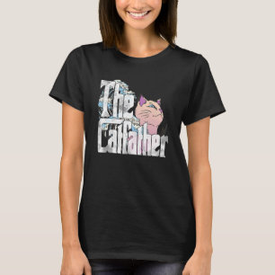 T-shirt Le Chatfather Papa Chat Mafia Moustaches Mâle Papa