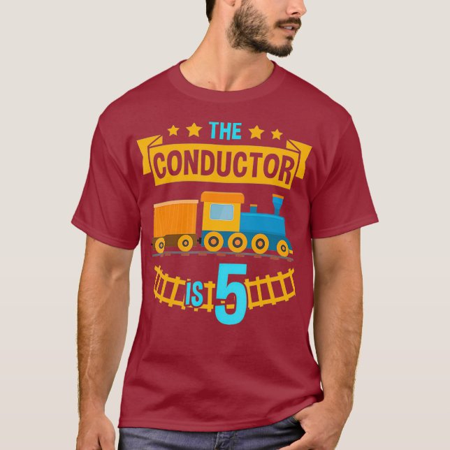 T-shirt Le chef est 5 5e anniversaire de train (Devant)