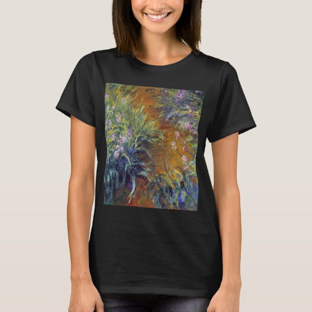 T-shirt Le chemin à travers les iris par Claude Monet (Devant)