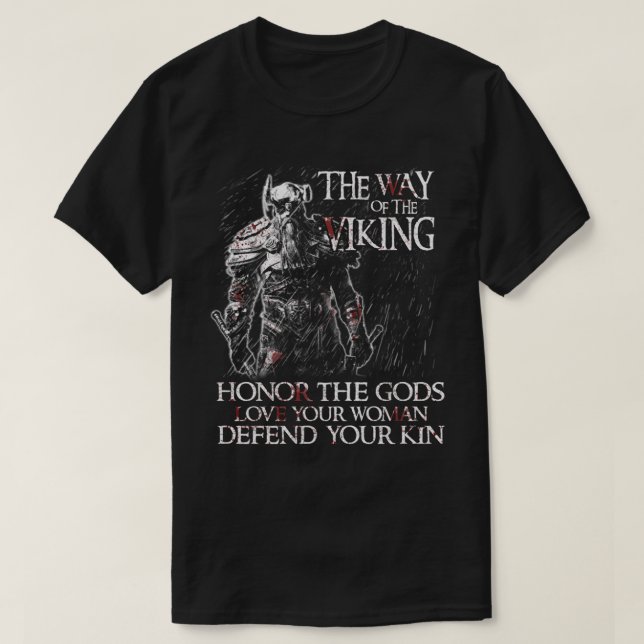 T-shirt Le Chemin Du Miel Viking Les Dieux Aiment Votre Fe (Design devant)