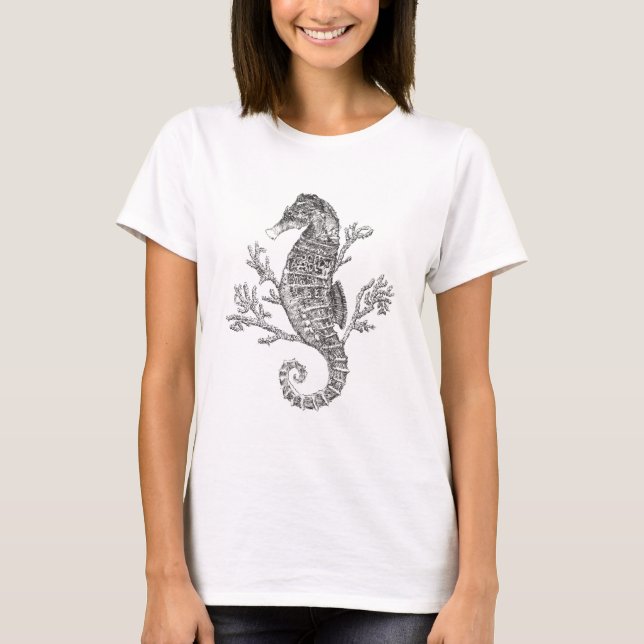 T-shirt Le cheval de mer et le corail (Devant)