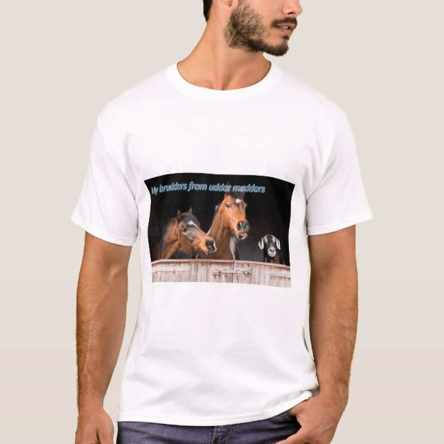 T-shirt Le cheval drôle de Memes de cheval drôle décrit (Devant)