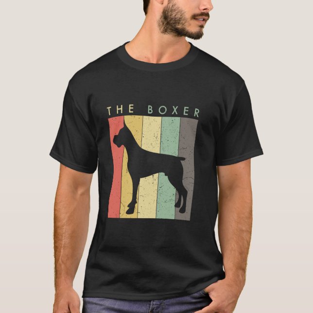 T-shirt Le chien Boxer - Boxer vintage rétro (Devant)