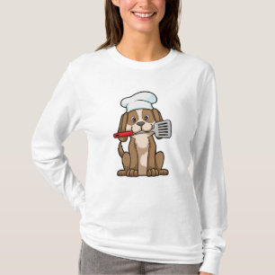 T-shirt Le chien cuisinier avec le casquette et la spatule