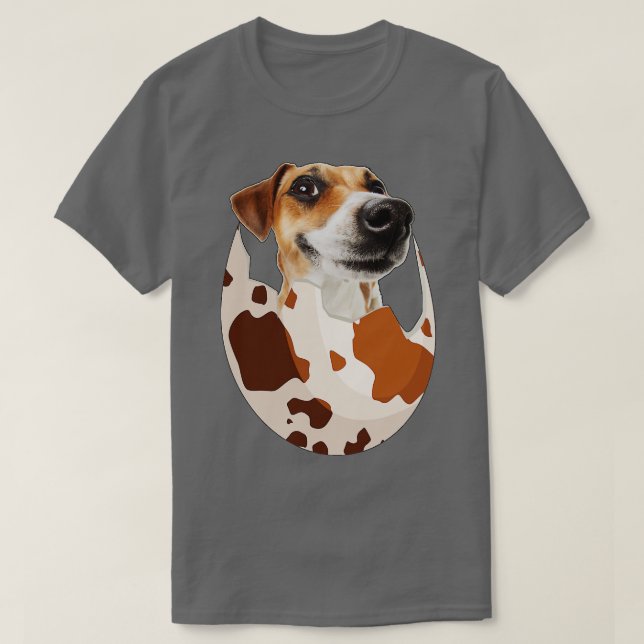 T-shirt Le Chien Dans L'Oeuf Est Le Meilleur Cadeau Pour V (Design devant)