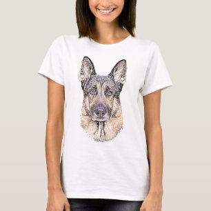 T-shirt Le chien de berger allemand a esquissé