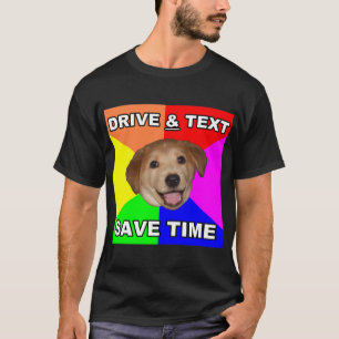 T-shirt Le chien de conseil indique : Commande et texte