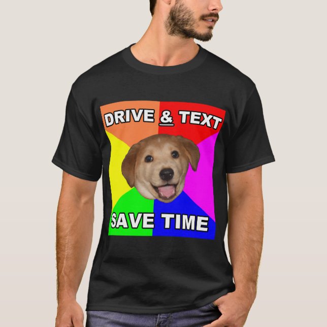 T-shirt Le chien de conseil indique : Commande et texte (Devant)