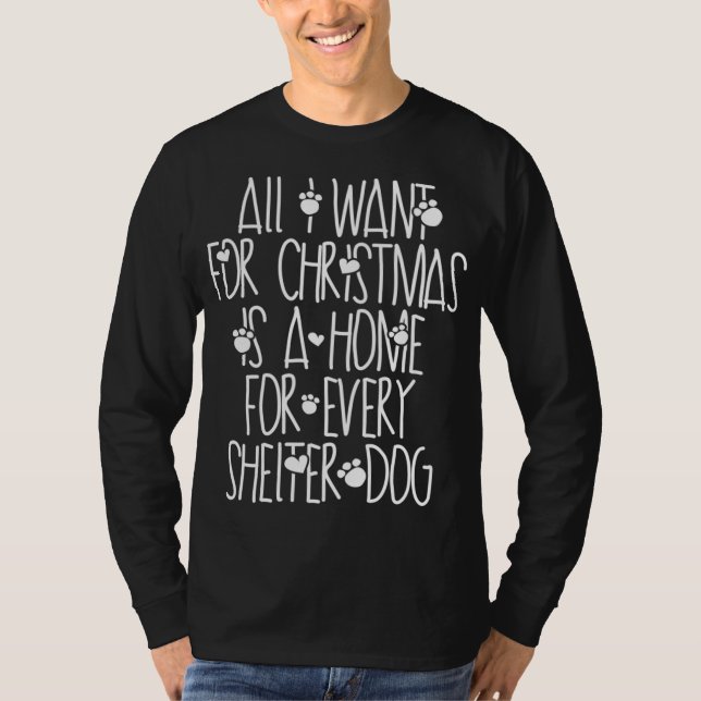 T-shirt Le Chien De Noël Secourt Une Maison Pour Chaque Ch (Devant)