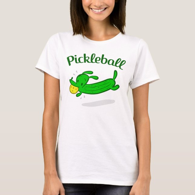 T-shirt Le chien de Pickleball des femmes marine le (Devant)