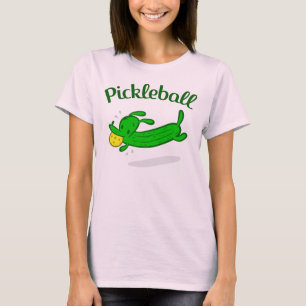 T-shirt Le chien de Pickleball des femmes marine le