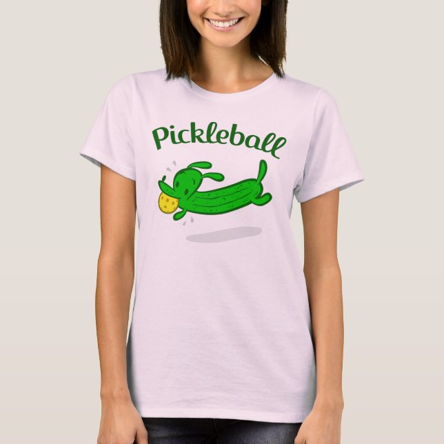 T-shirt Le chien de Pickleball des femmes marine le (Devant)