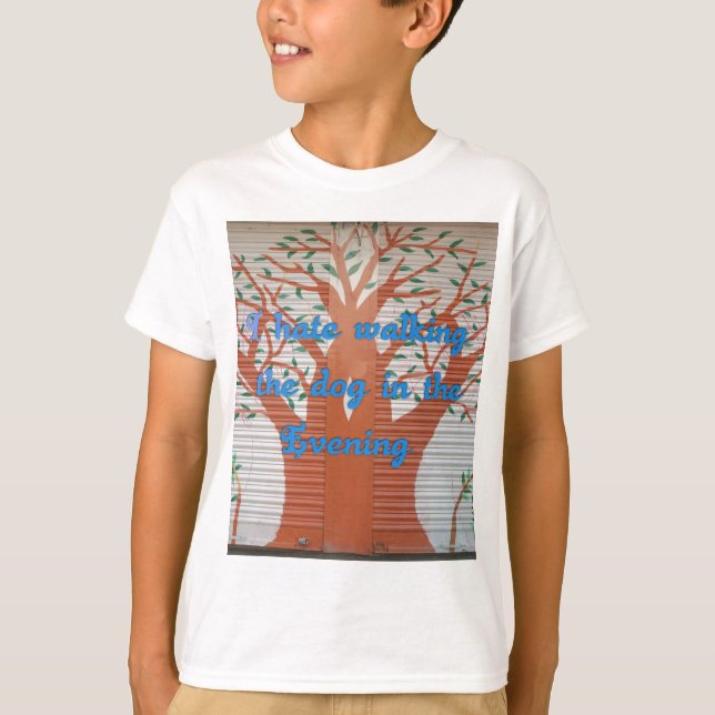 T-shirt "Le chien du soir marche effrayant" - Je déteste m (Devant)