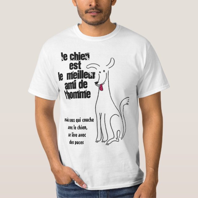 T-shirt Le chien est le meilleur ami de l'homme (Devant)