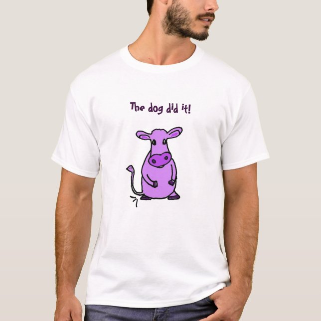 T-shirt Le chien l'a fait ! Vache (Devant)