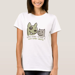 T-shirt le chien va woo & cat va meow