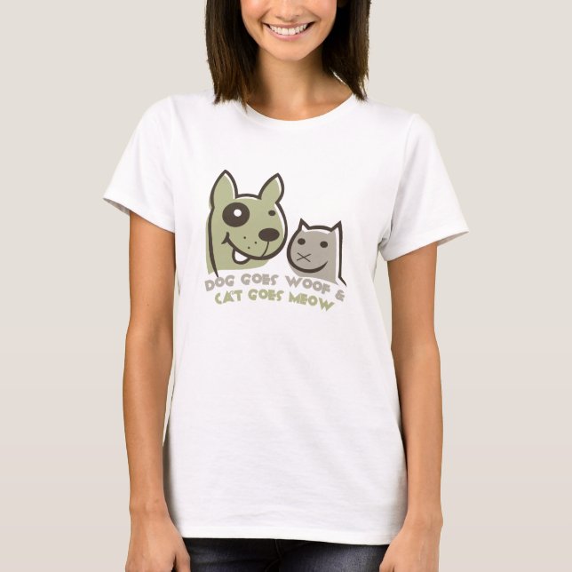 T-shirt le chien va woo & cat va meow (Devant)