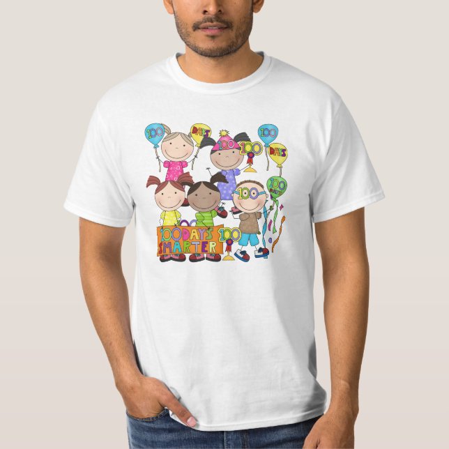 T-shirt Le chiffre de bâton badine 100 jours plus futé (Devant)