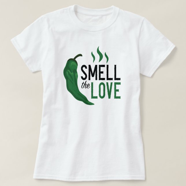 T-shirt Le Chili vert sent l'amour (Design devant)