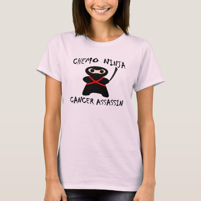 T-shirt Le chimio Ninja tue le rose de cancer du sein (Devant)