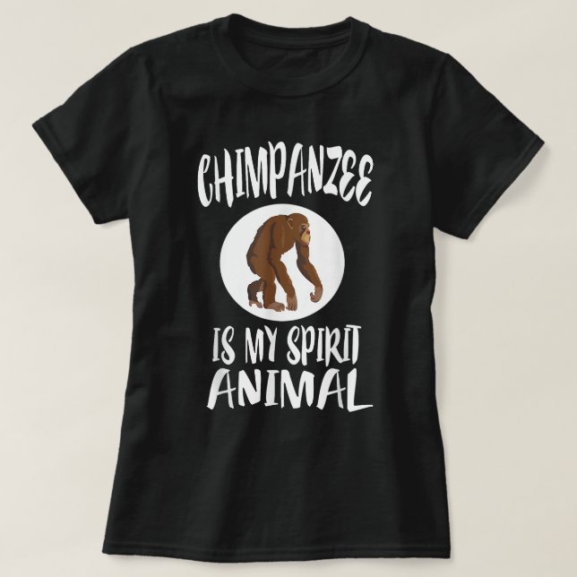 T-shirt Le chimpanzé est mon esprit animal (Design devant)
