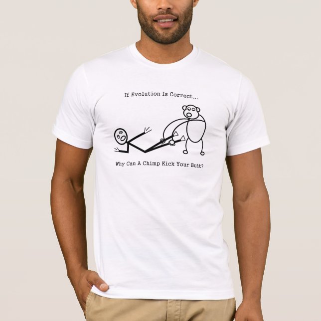 T-shirt Le chimpanzé exprime l'homme en vers (Devant)